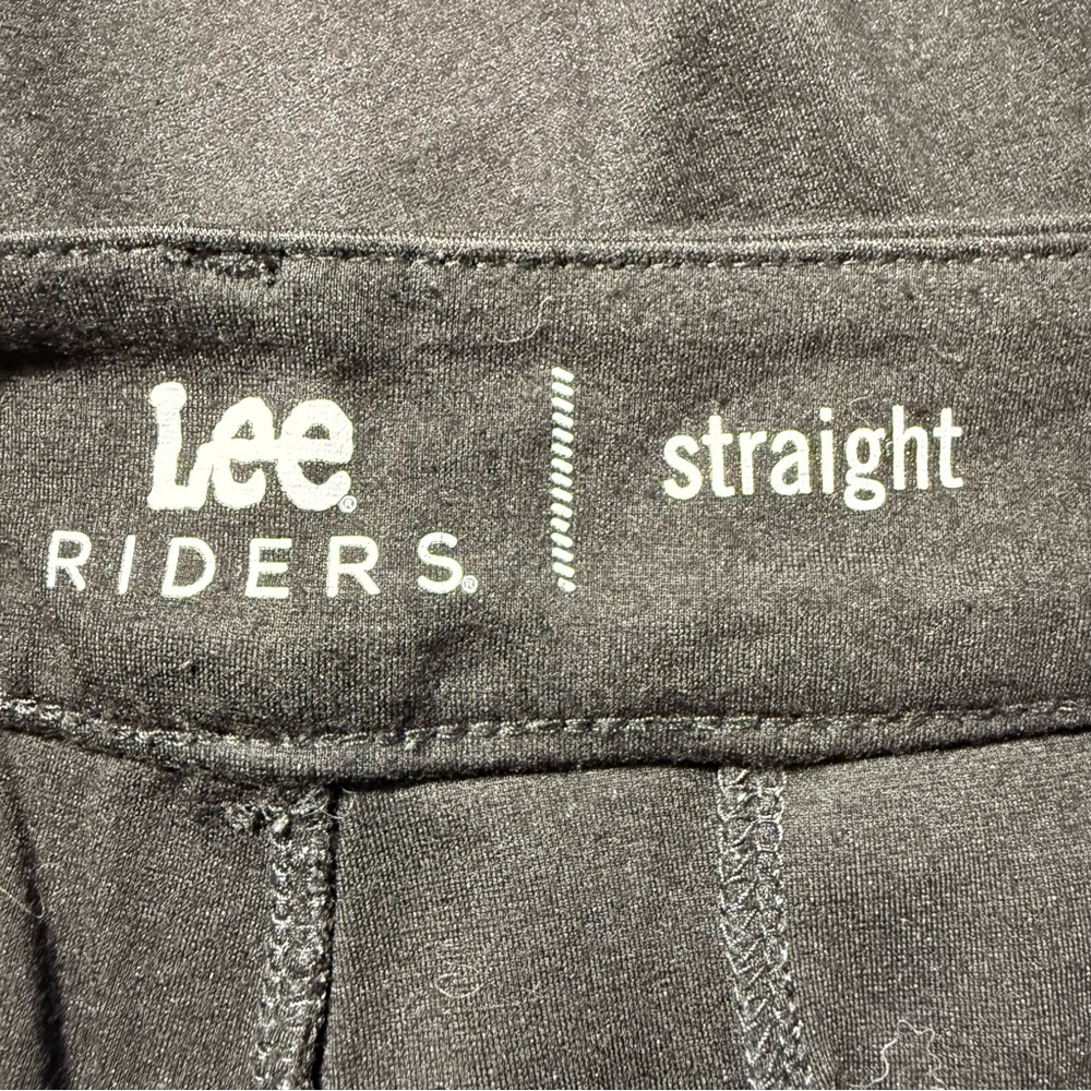 Lee Riders Straight Leg Pants Black Women 12P W36LS08 Stretch Cotton Feel - Picture 3 of 4